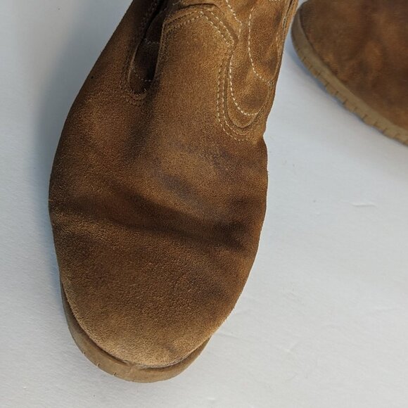 Vintage Suede Western Festival Platform Boots Shearling Lined Boho Size 8 - Picture 13 of 15